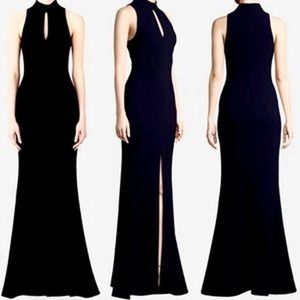 Likely Revolve Black Harbor Key-Hole High-Neck Gown Maxi Dress 8